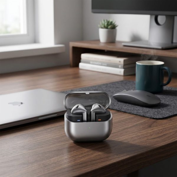 هدفون بلوتوثی سامسونگ مدل Galaxy Buds3 با نویز کنسلینگ فعال (ANC)، نویز کنسلینگ میکروفون (ENC)، درگاه شارژ USB — تصویر ۱۸