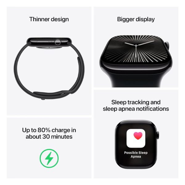 ساعت هوشمند 46 میلی‌متری اپل مدل Series 10 Aluminum با بند سیلیکونی — تصویر ۴